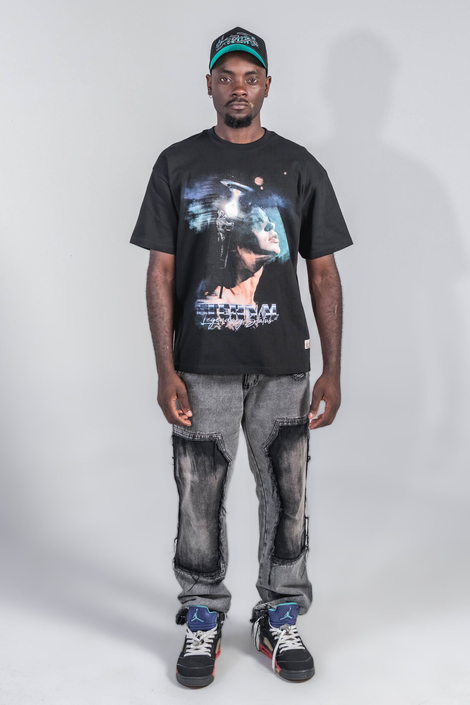 Camiseta negra en algodón peruano 100